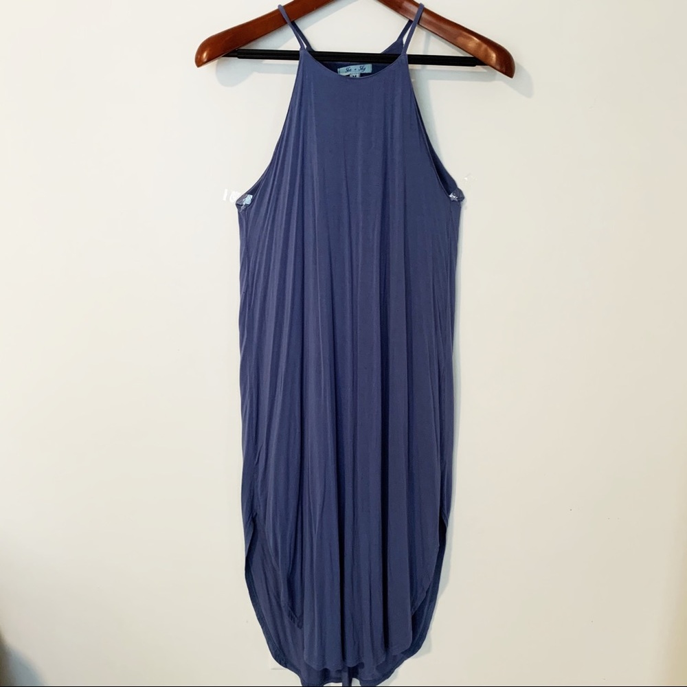She + Sky Light Blue Midi Dress